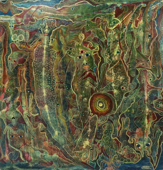Frantz Zephirin 60"x60" Técnica mixta sin título #1421GN-HA