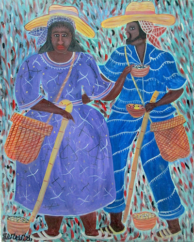 Gerard Fortune 49"x38" Mambo y Houngan Acrílico sobre lienzo #J56