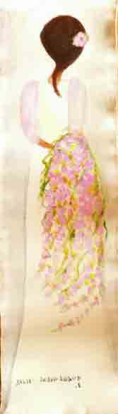 Jeanne Elie Rigaud Joseph 37"x11" Chica joven 2006 Acrílico sobre lienzo #2MFN