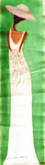 Jeanne Elie Rigaud Joseph 40"x11" Chica joven con sombrero rosa 2006 Acrílico sobre lienzo #3MFN