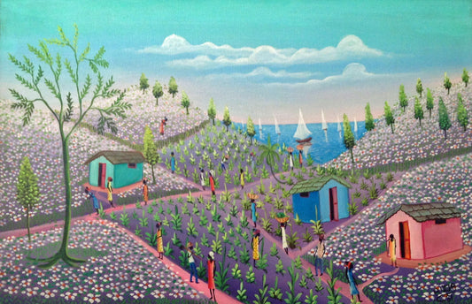 AIDA consiguió una escena rural de 16 "x24" 1981 Óleo sobre lienzo # 1MFN