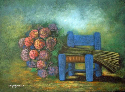 Jean-Claude Legagneur 12"x16" Silla pequeña Acrílico sobre lienzo #J18-HA