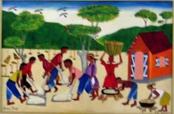 Charles Anatole (1922-1979) 24"x36" "Morne Rouge" 1972 Óleo sobre tabla #2-2-95MIA