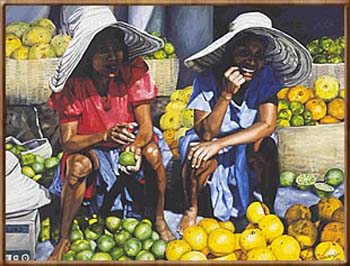 Sophia Lacroix 15"x19" Machann Zoranj (Orange Merchants) Giclee sobre Lienzo Edición Limitada 175 s/n # 12LS-11-10