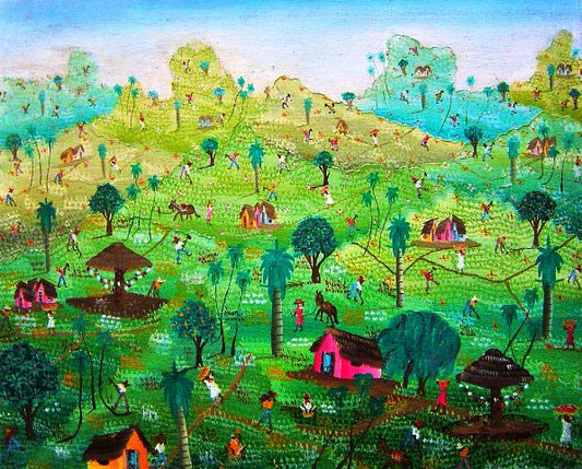 John Adeler Pierre 20"x24" Escena rural Óleo sobre lienzo #2-2-95MFN