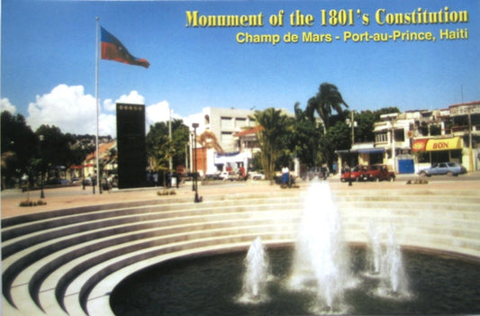Postal haitiana: Monumento a la Constitución de 1801 - Champs de Mars en PAP, Haití