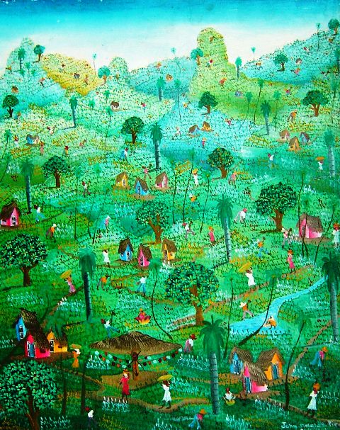 John Adeler Pierre 24"x20" Escena rural Óleo sobre lienzo #1-2-95MFN