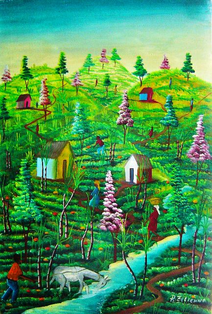 R. Zetrenne 24"x16" Escena rural Óleo sobre lienzo #2-2-99MFN
