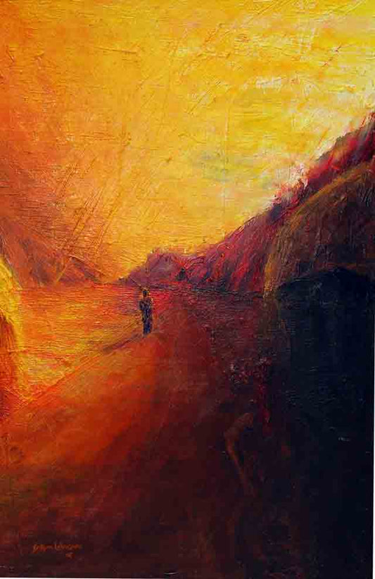Claude Andy Saint Rome Labossiere 36"x24 "La Recherche/ The Search" Acrílico sobre lienzo #CASR#6