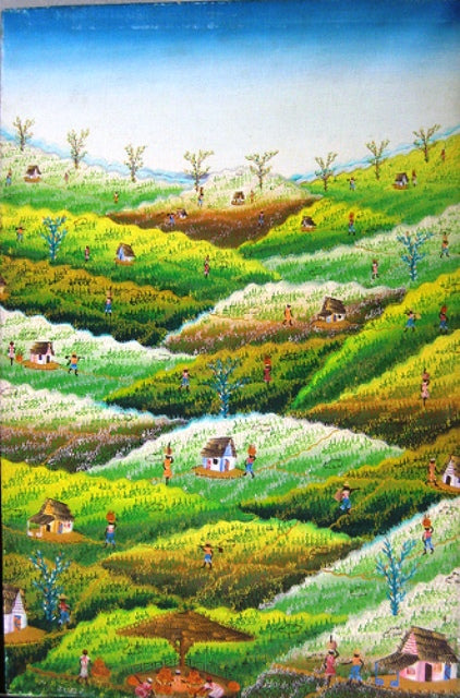 Jean Louis 24"x16" Escena rural 1980 Óleo sobre lienzo #108MFN