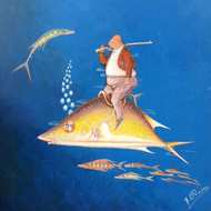 Andre Blaise 8"x10" El cazador Aceite a bordo #1248GN-HA