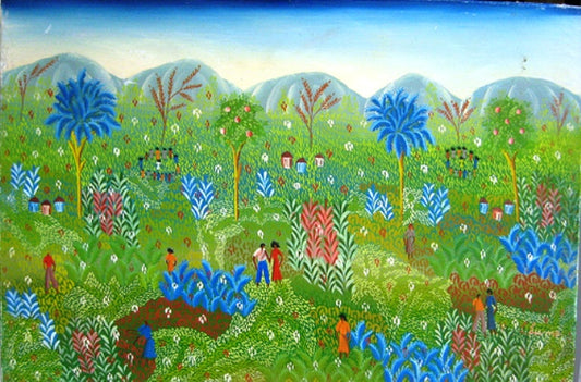 Louis Luma 16"x24" Escena rural c1980 Óleo sobre lienzo #109MFN