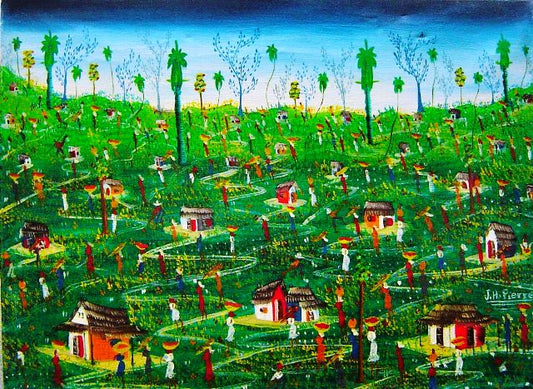 J.H Pierre 12"x16" Escena rural Óleo sobre lienzo #1-2-95MFN
