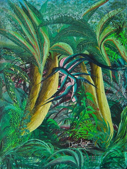 Jn-Claude Louissaint (Dcd) 16"x12" Árboles Óleo sobre lienzo #1-2-95MFN