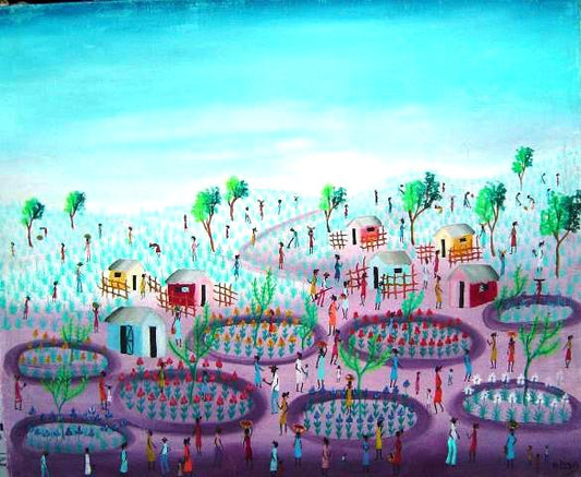 AIDA consiguió 20 "x24" Escena rural C1980 Óleo sobre lienzo # 6-2-95MFN