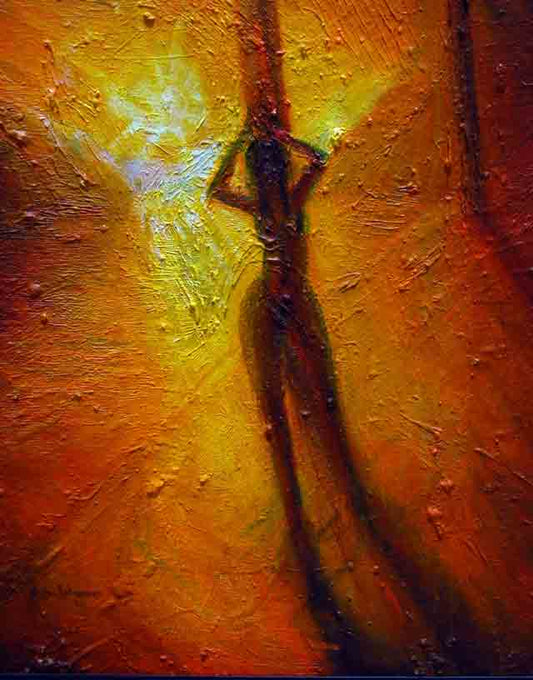 Claude Andy Saint Rome Labossiere 30"x24" "Bain de Soleil/Sun Bathing" Acrílico sobre lienzo #CASR#5