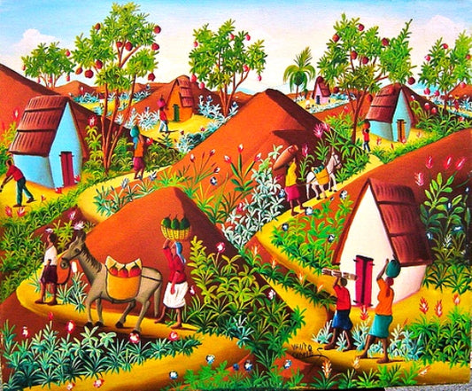 Valito Charles 20"x24" Escena rural Óleo sobre lienzo #11-2-95MFN